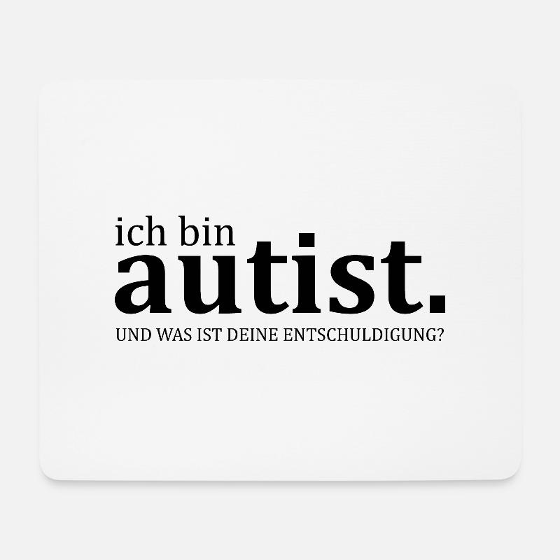 ich bin Autist - witziger & lustiger Spruch - Mousepad (Querformat) - Weiß
