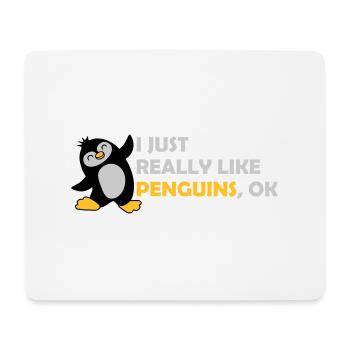 I just like penguins - Mouse Pad (horizontal) - white - Front