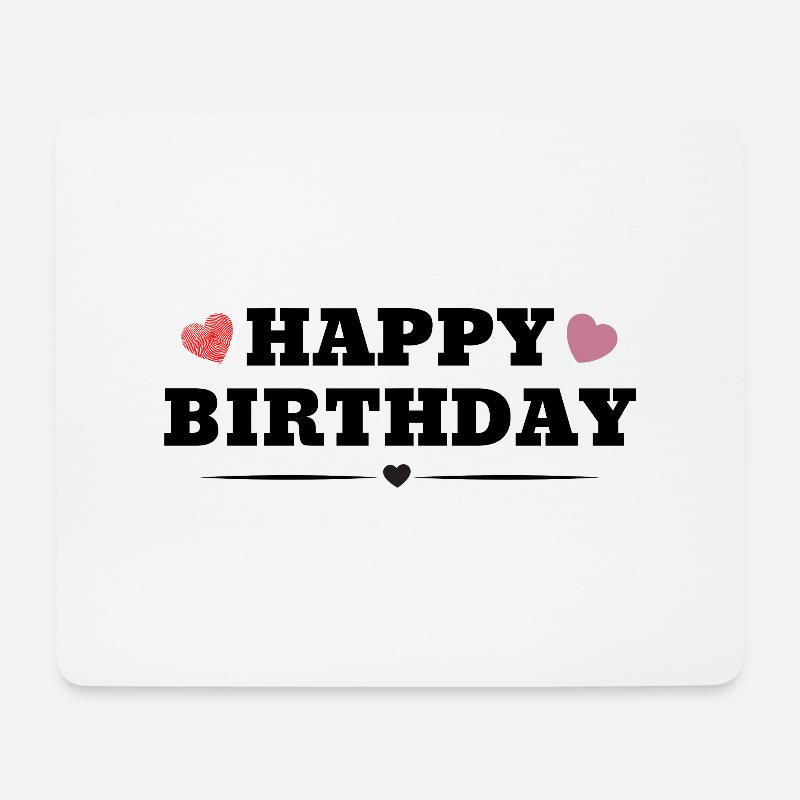 Happy Birthday - Mousepad (Querformat) - Weiß