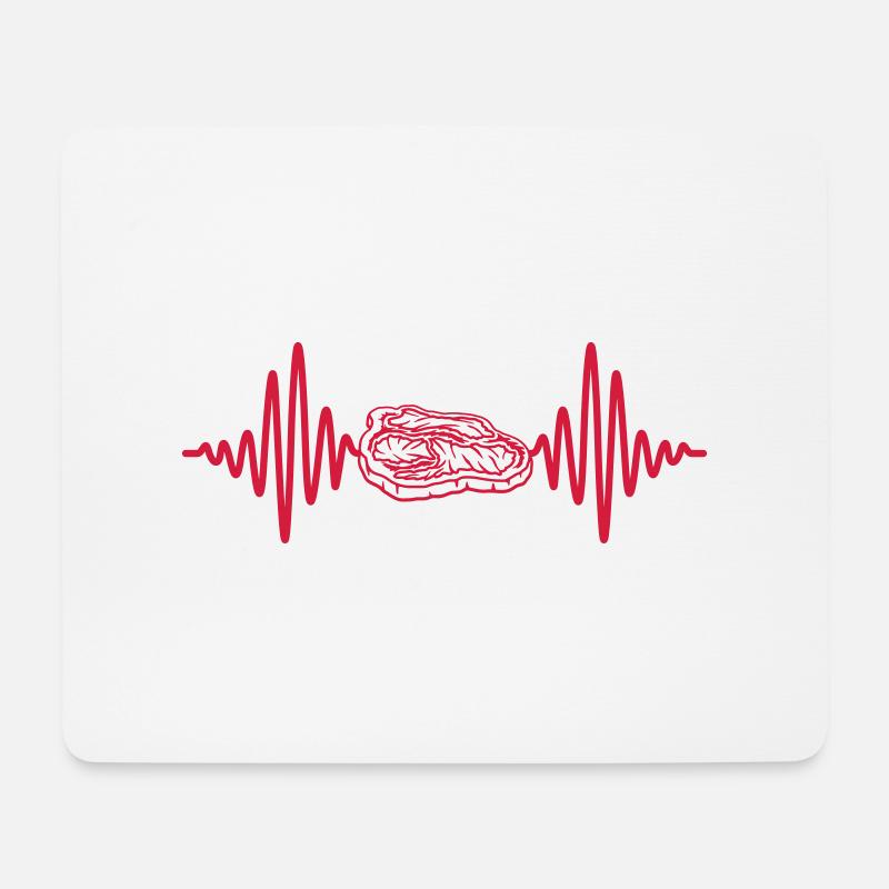 Herzschlag Steak Grillmeister Barbecue - Mousepad (Querformat) - Weiß