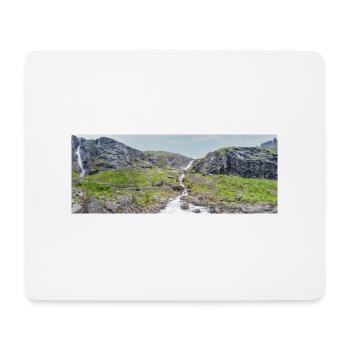 Trollstigen, Tverelva Landschaft Stigfossen Norwegen - Mousepad (Querformat) - Weiß - Vorne