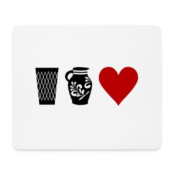 Geripptes Bembel Love - Bembel Desgin Frankfurt - Mousepad (Querformat) - Weiß - Vorne