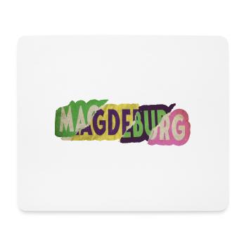 Magdeburg Deutschland Stadt Schrift Punk Retro - Mousepad (Querformat) - Weiß - Vorne