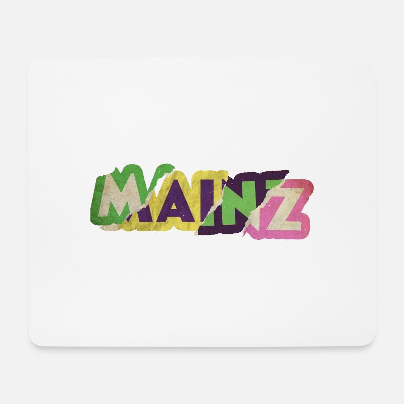 Mainz Deutschland Stadt Schrift Punk Retro - Mousepad (Querformat) - Weiß