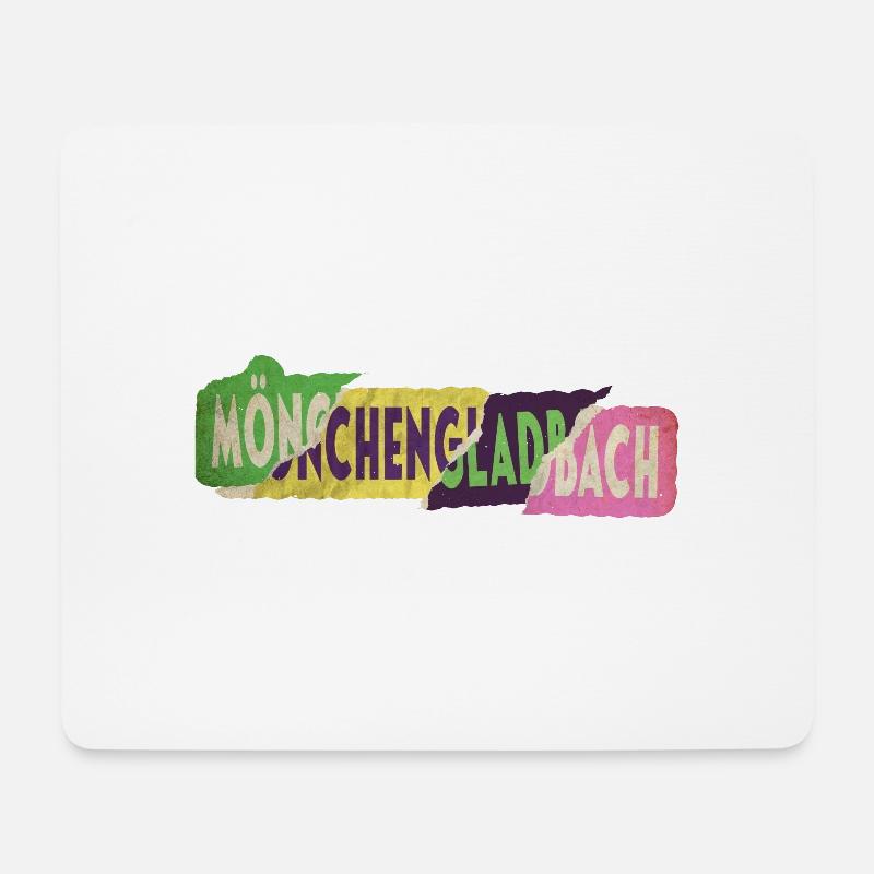 Mönchengladbach Deutschland Schrift Punk Retro - Mousepad (Querformat) - Weiß