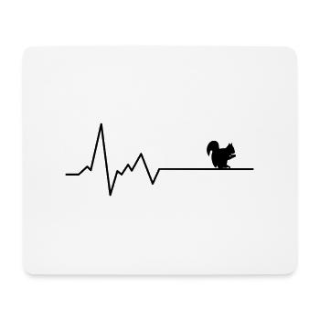 ECG de battement de cœur d’écureuil - Tapis de souris (format paysage) - blanc - Devant