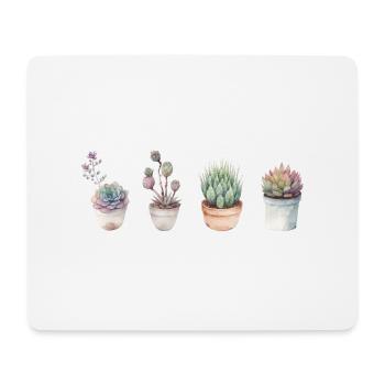 Succulentes pour les amoureux des plantes - Tapis de souris (format paysage) - blanc - Devant