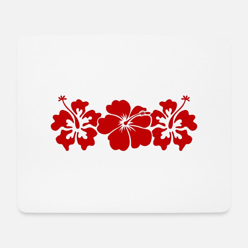 Hibiskus Flowers - Mousepad (Querformat) - Weiß