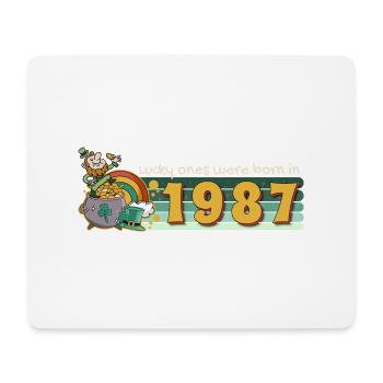 Lucky Ones Were Born in 1987 tee St. Patrick's - Mousepad (Querformat) - Weiß - Vorne