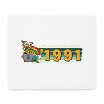 Les chanceux sont nés en 1991 tee St. Patrick’s - Tapis de souris (format paysage) - blanc - Devant