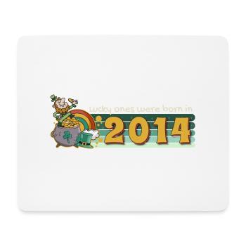Les chanceux sont nés en 2014 tee St. Patrick’s - Tapis de souris (format paysage) - blanc - Devant