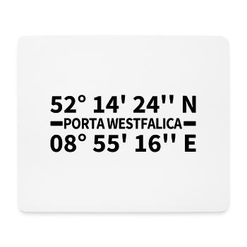 Porta Westfalica coordinates - Mouse Pad (horizontal) - white - Front