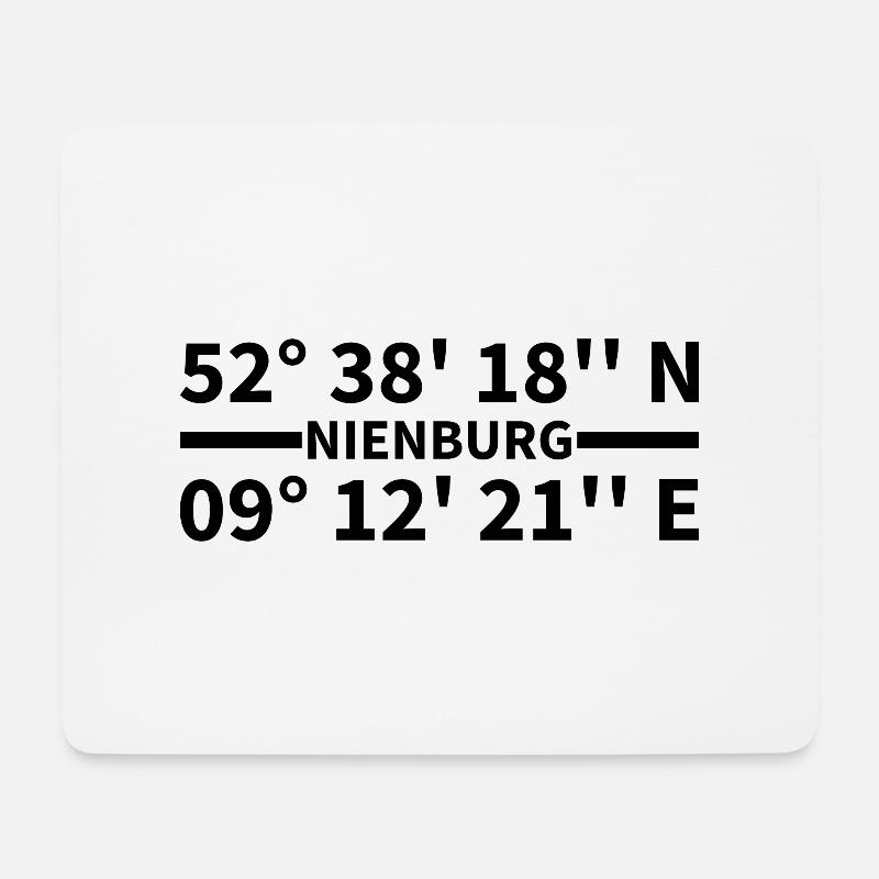 Nienburg Koordinaten - Mousepad (Querformat) - Weiß