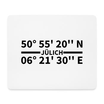 Coordonnées de Jülich - Tapis de souris (format paysage) - blanc - Devant