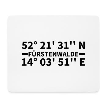 Fürstenwalde coordinates - Mouse Pad (horizontal) - white - Front