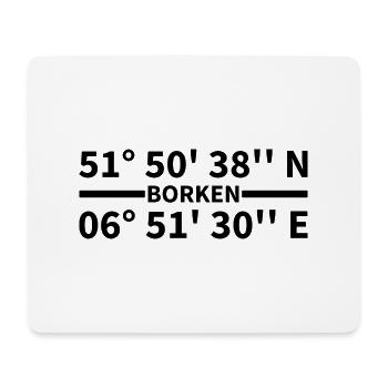 Borken Koordinaten - Mousepad (Querformat) - Weiß - Vorne