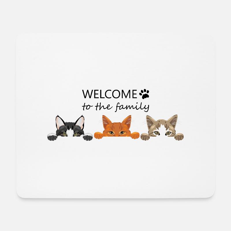 Willkommen in der Katzenfamilie - Mousepad (Querformat) - Weiß