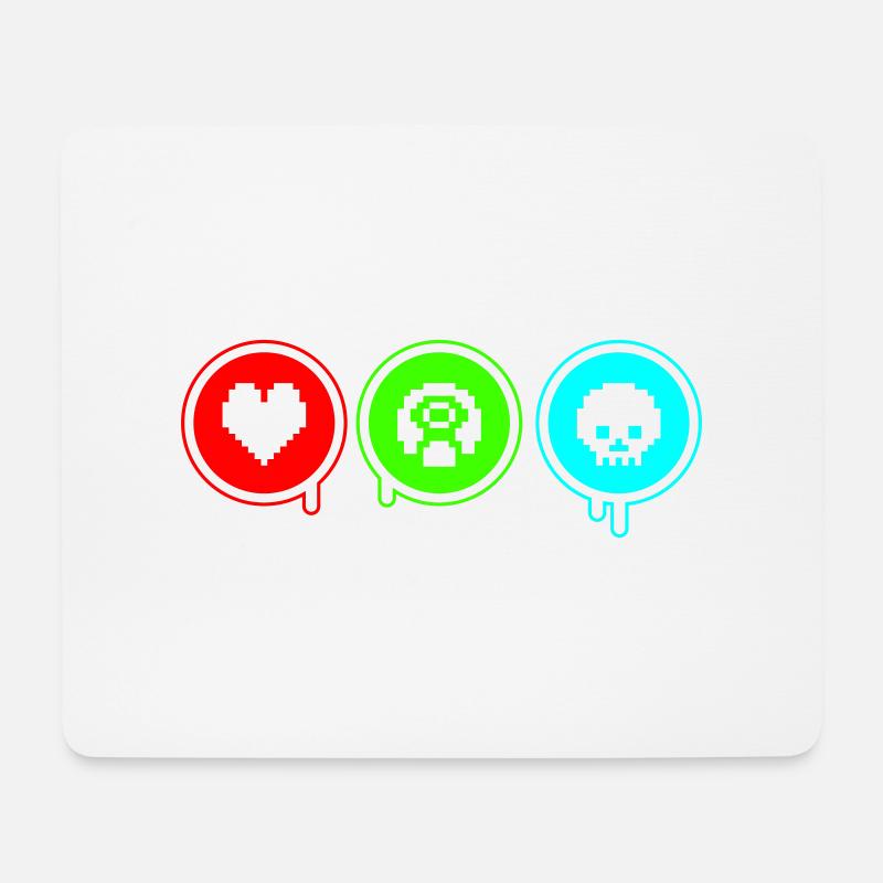 Love, Retro, Death | Druckfarbe frei wählbar! - Mousepad (Querformat) - Weiß