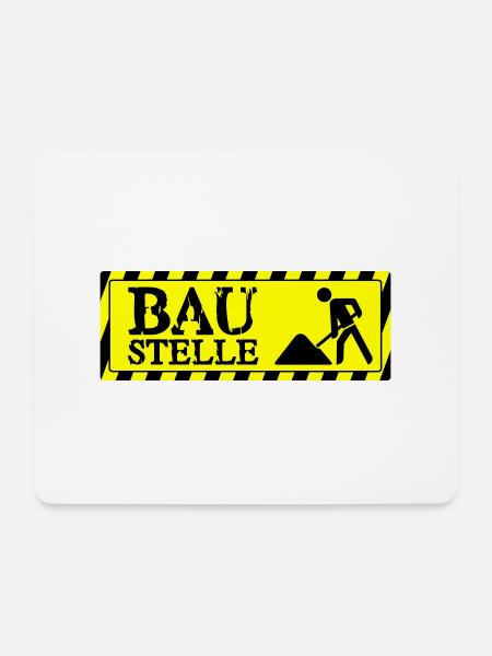 Baustelle - Mousepad (Querformat) - Weiß