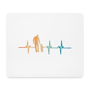 Battement de cœur papa - Tapis de souris (format paysage) - blanc - Devant