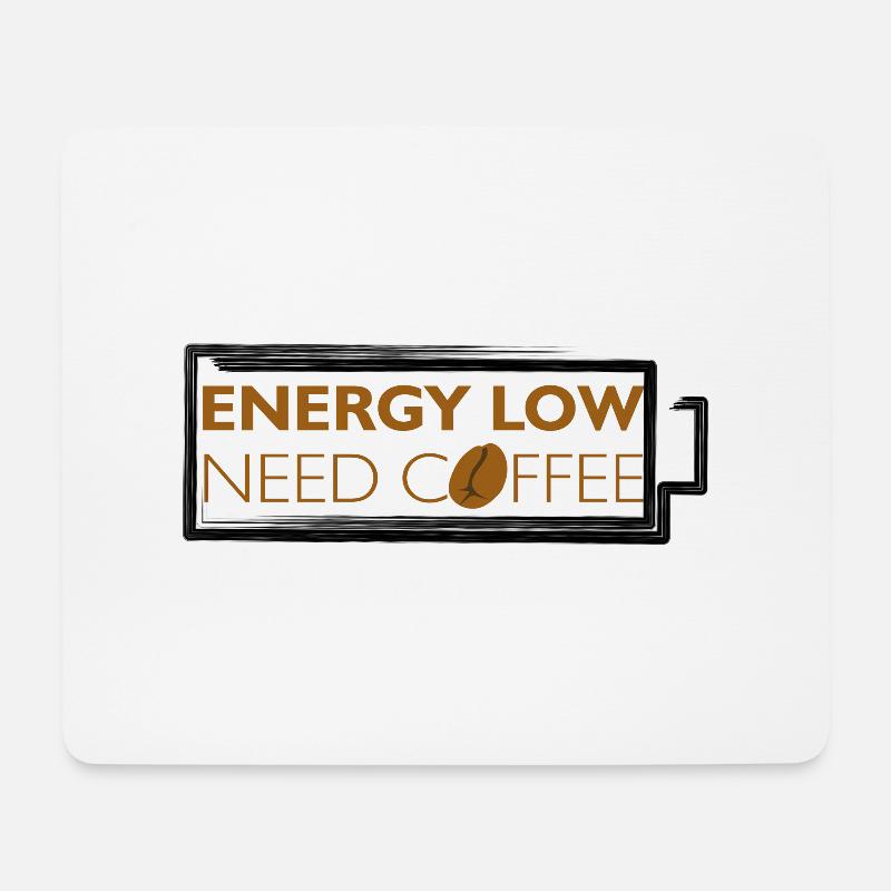 energy low need coffee batterie - Mousepad (Querformat) - Weiß