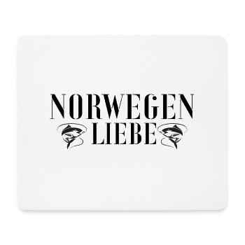 Norwegen Liebe - Norwegenliebe mit Fisch - Mousepad (Querformat) - Weiß - Vorne