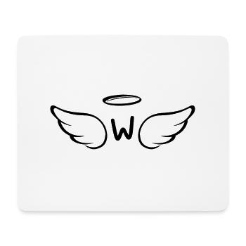 Buchstabe w Engelsflügel - Mousepad (Querformat) - Weiß - Vorne