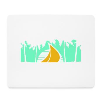 Ship Sun Palm Trees South Seas Evening Sunset - Mouse Pad (horizontal) - white - Front