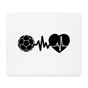 Handball ist Leben Herzschlag für Handballspieler - Mousepad (Querformat) - Weiß - Vorne