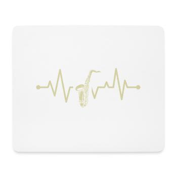 Herzschlag Saxophon - Mousepad (Querformat) - Weiß - Vorne