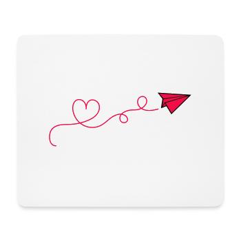 Coeur d’avion en papier - Tapis de souris (format paysage) - blanc - Devant