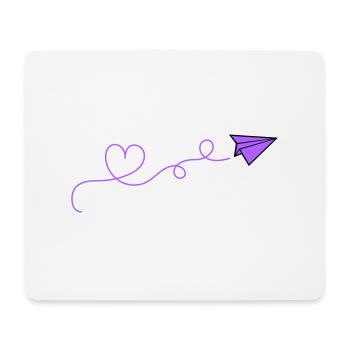Coeur d’avion en papier - Tapis de souris (format paysage) - blanc - Devant