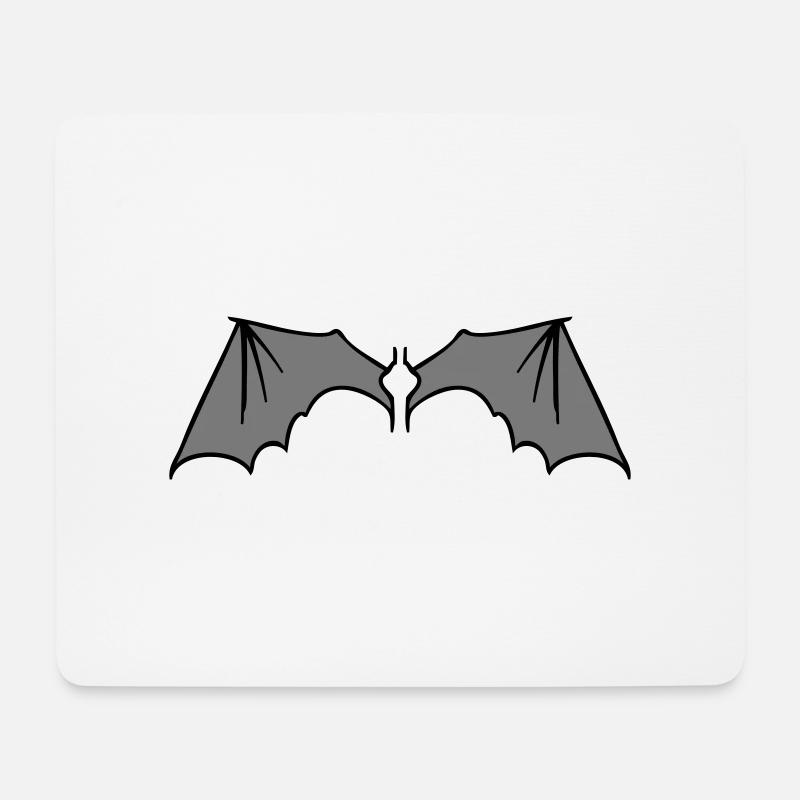 batwings_grey - Mouse Pad (horizontal) - white