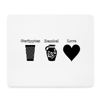 Geripptes Bembel Love - Mousepad (Querformat) - Weiß - Vorne