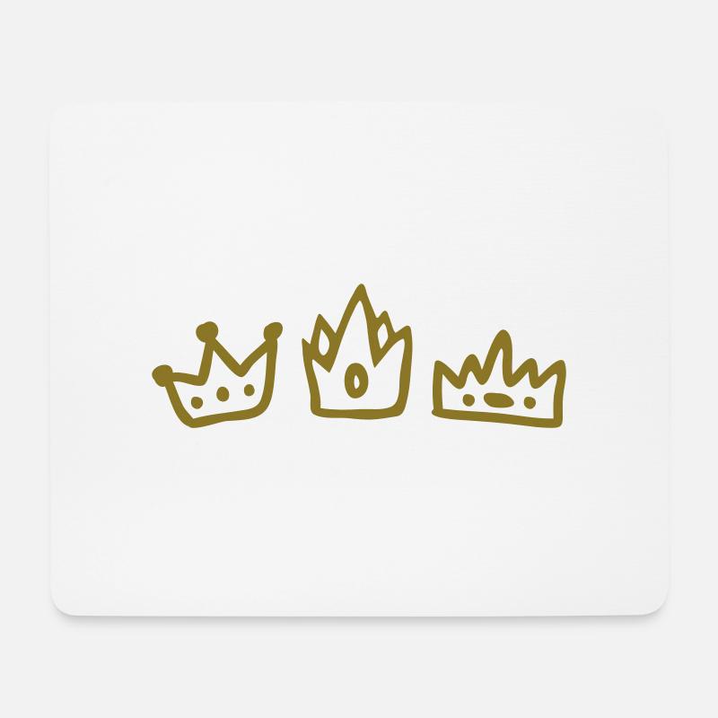 3 Kronen - Line - Mousepad (Querformat) - Weiß