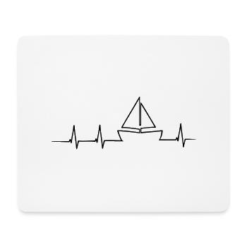 Segler Herzschlag - Mousepad (Querformat) - Weiß - Vorne