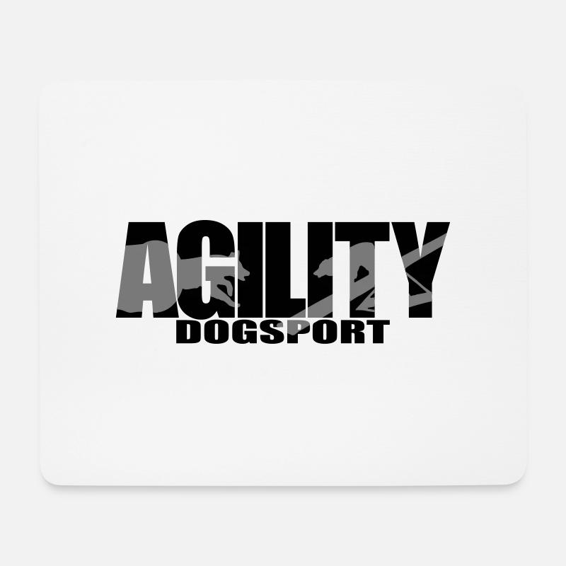 AGILITY 3 Hundesport Wilsigns Hund Hundemotiv - Mousepad (Querformat) - Weiß