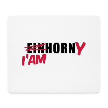 Mallorca T-Shirt Einhorn I'am Horny Shirt - Mousepad (Querformat) - Weiß - Vorne