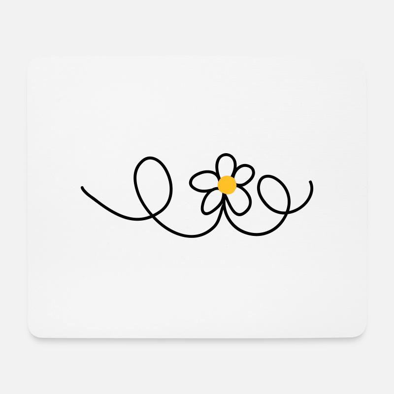 Blume - Mousepad (Querformat) - Weiß