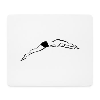 Schwimmer stürzen - Mousepad (Querformat) - Weiß - Vorne