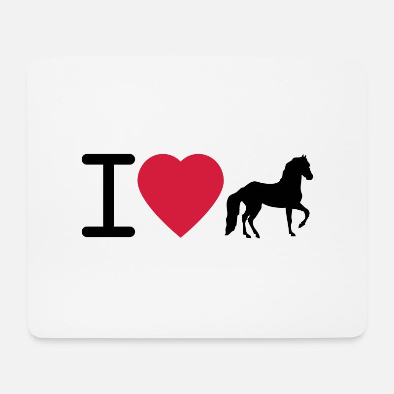 I love Horses - Mousepad (Querformat) - Weiß