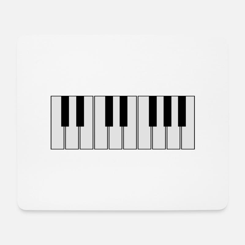 Klavier-Tasten - Mousepad (Querformat) - Weiß