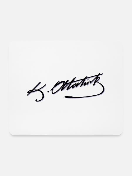 Mustafa Kemal Atatürk imza - Mousepad (Querformat) - Weiß