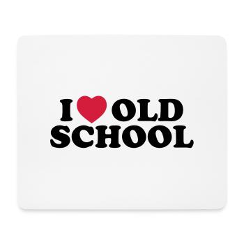 I love old school - Tapis de souris (format paysage) - blanc - Devant