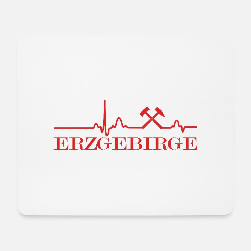 EKG Linie - Erzgebirge - Mousepad (Querformat) - Weiß
