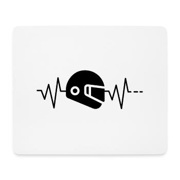 Heartbeat Helmet - Mouse Pad (horizontal) - white - Front