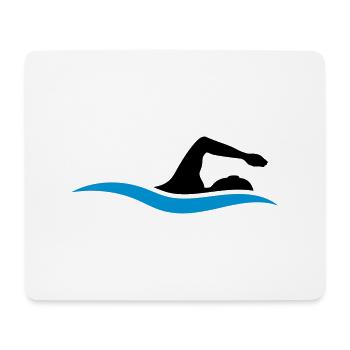 logo schwarz schwimmen schwimmer verein team wasse - Mousepad (Querformat) - Weiß - Vorne