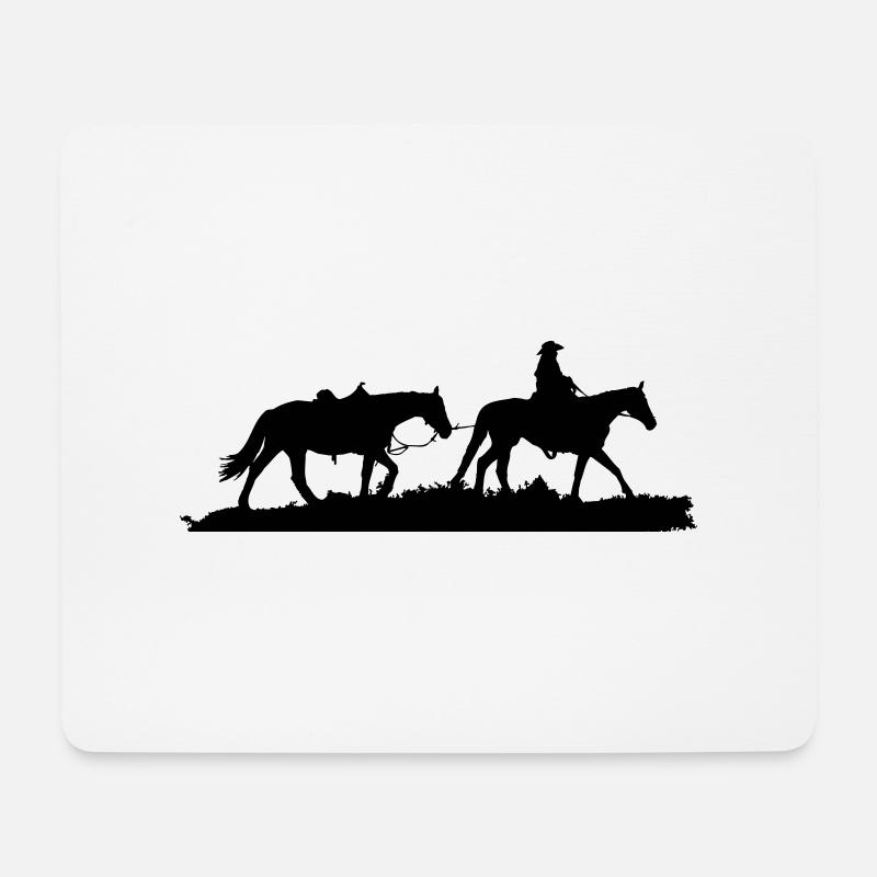 Motif Western rider - Mouse Pad (horizontal) - white