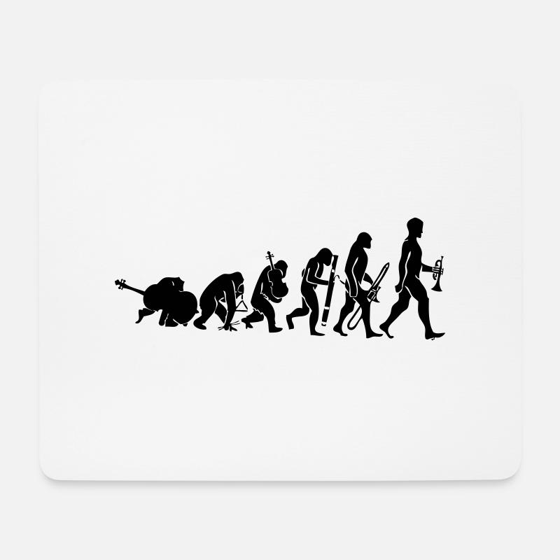 Evolution mit Musik - Mousepad (Querformat) - Weiß