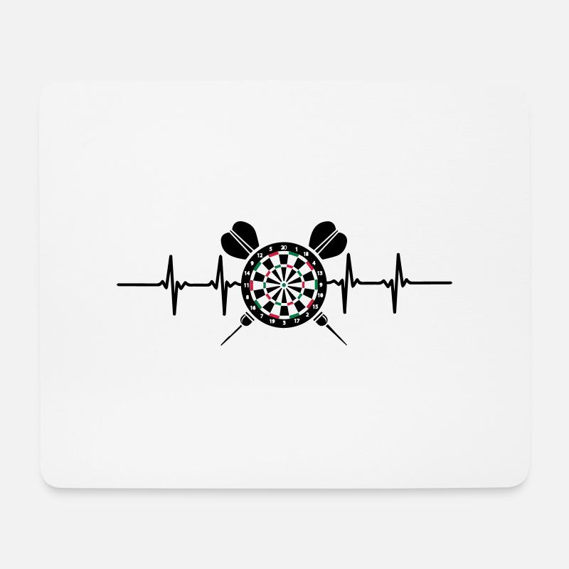 Heart Beat Darts - Mousepad (Querformat) - Weiß